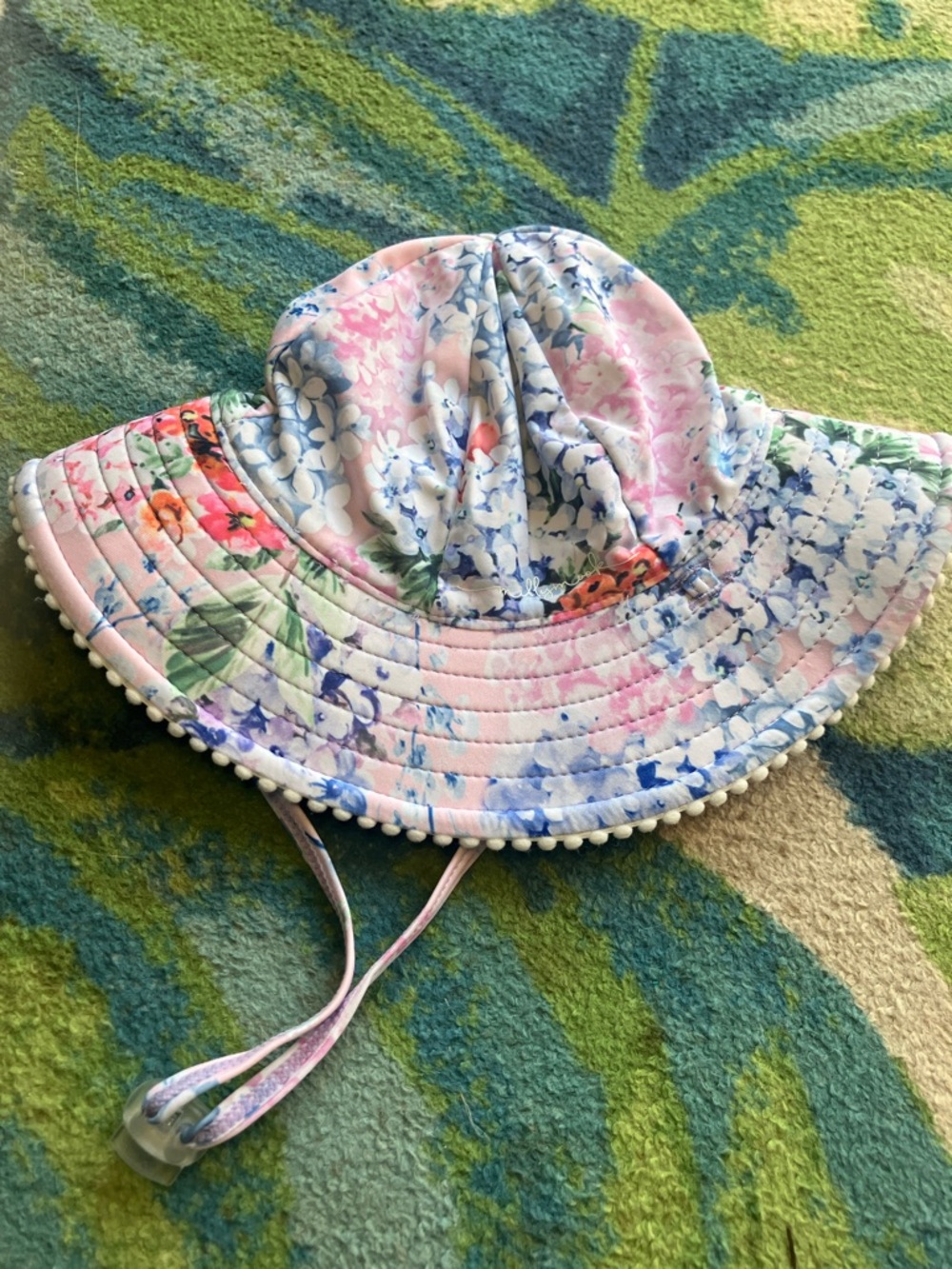 Kids Floral Sun Hat - Pink Multicolor